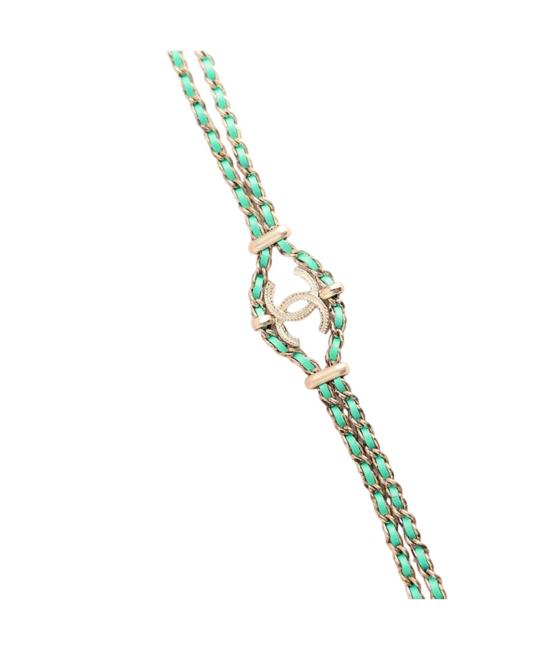 CHANEL Зеленые кожаное колье, фото 1
