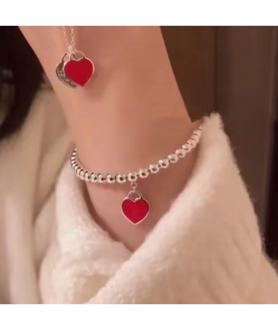 TIFFANY&CO Красный серебряный браслет, фото 6