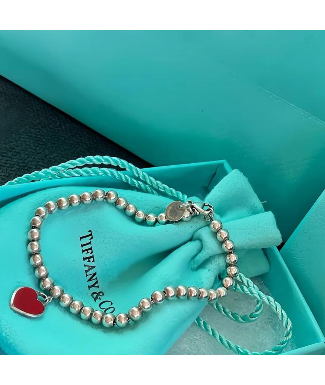 TIFFANY&CO Красный серебряный браслет, фото 7