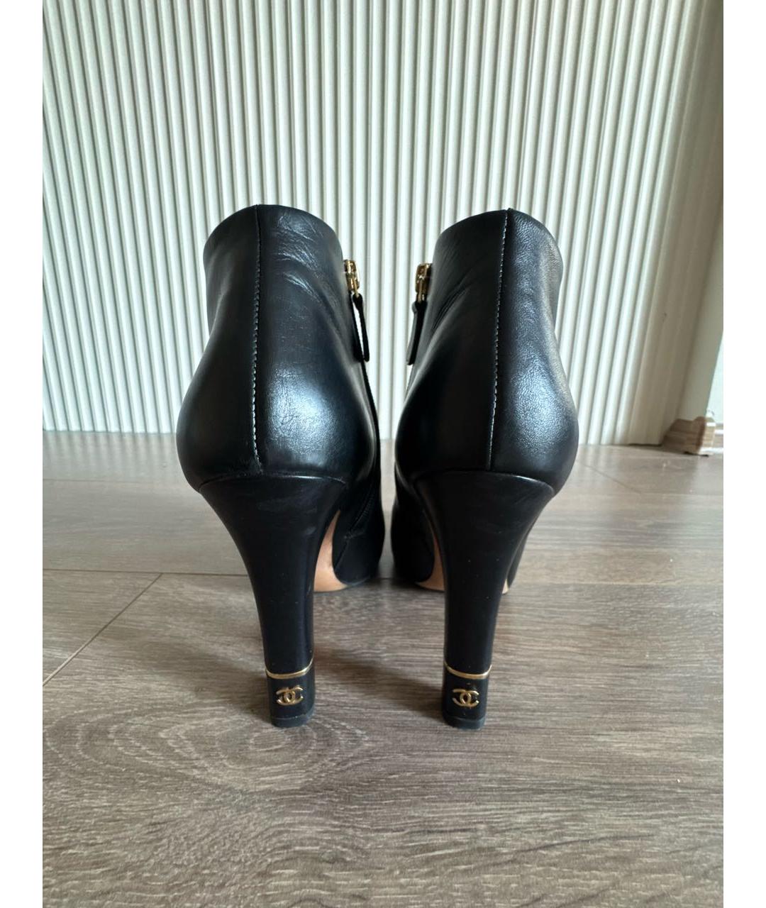 CHANEL Черные кожаные ботинки, фото 4