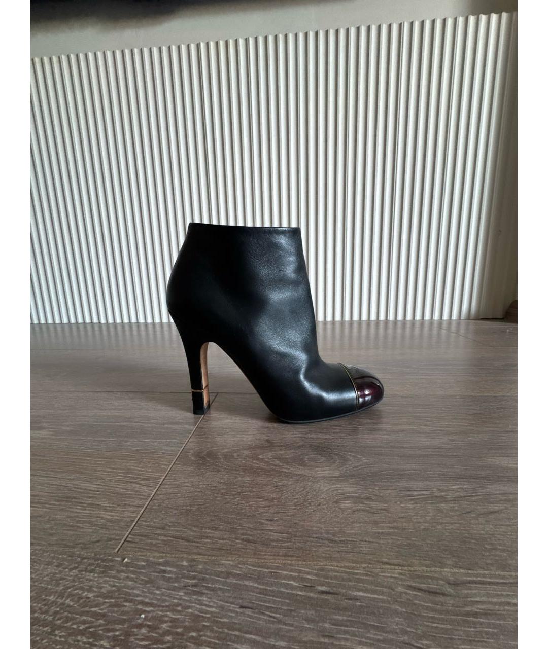 CHANEL Черные кожаные ботинки, фото 5