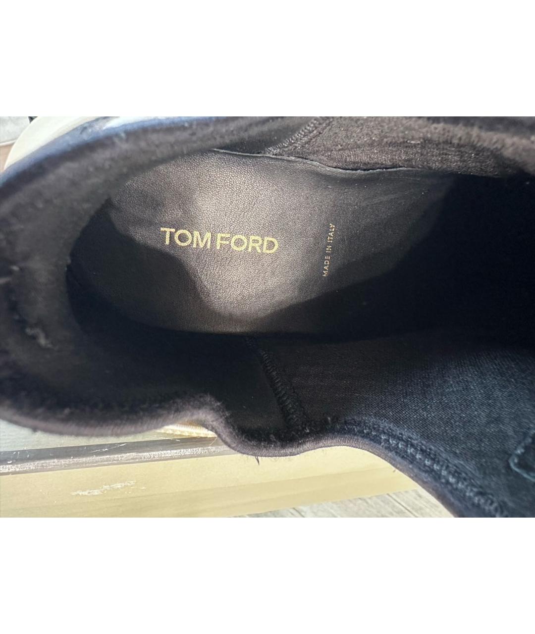 TOM FORD Черные текстильные низкие кроссовки / кеды, фото 8