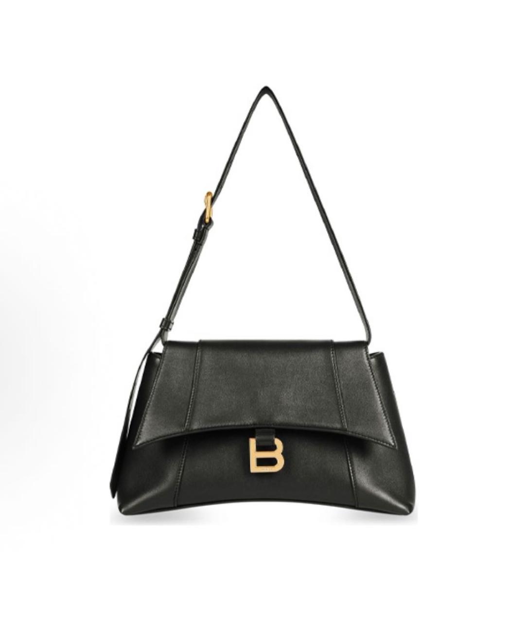BALENCIAGA Черная кожаная сумка с короткими ручками, фото 1