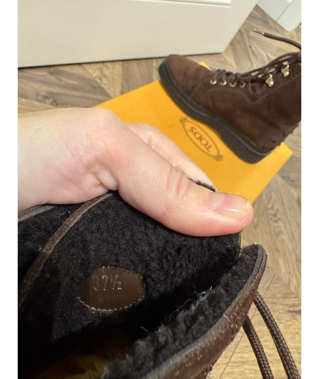 TOD'S Коричневые замшевые ботинки, фото 8