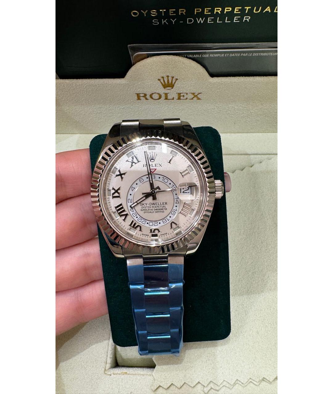 ROLEX Серебряные часы из белого золота, фото 9
