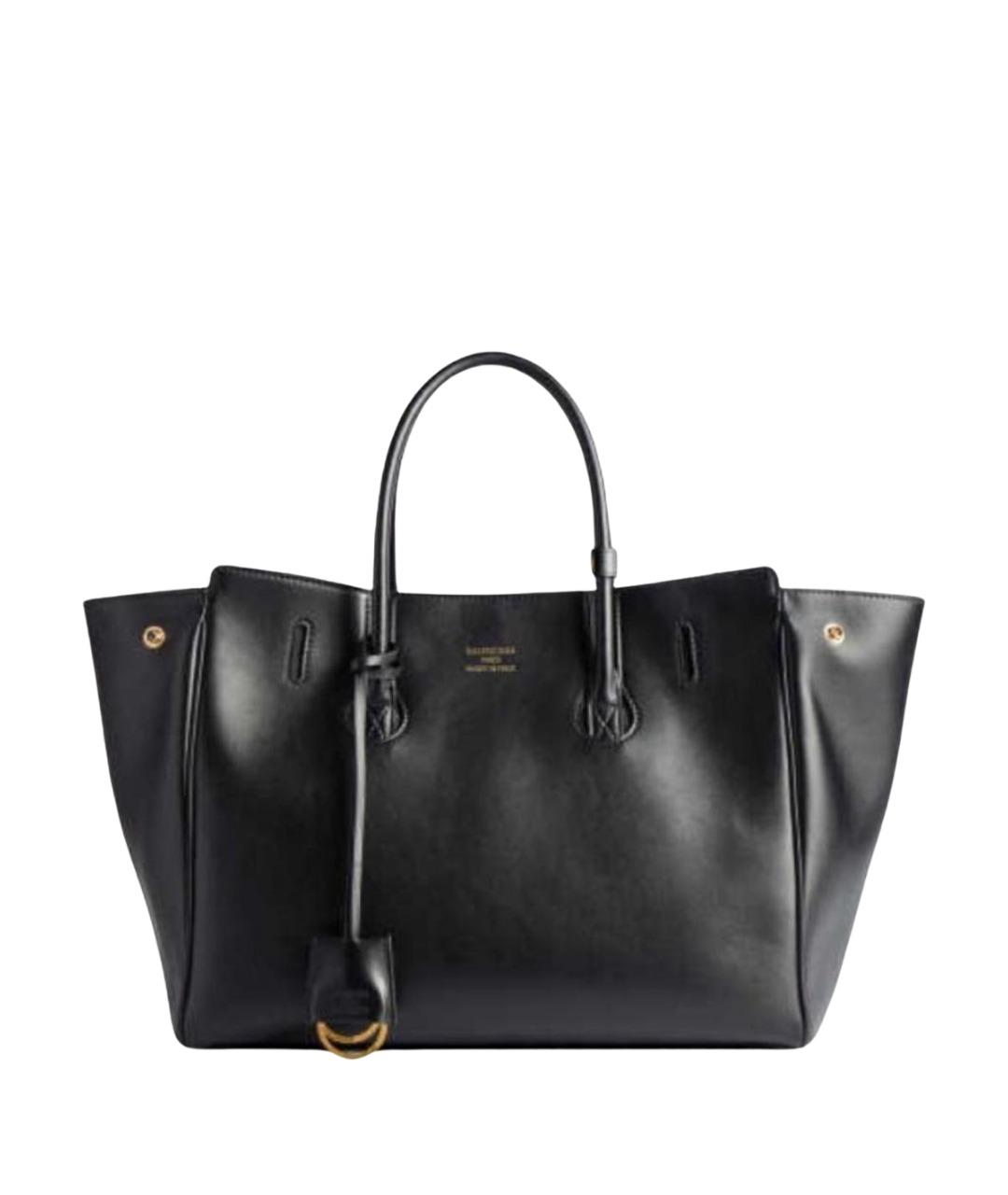 BALENCIAGA Черная кожаная сумка тоут, фото 1