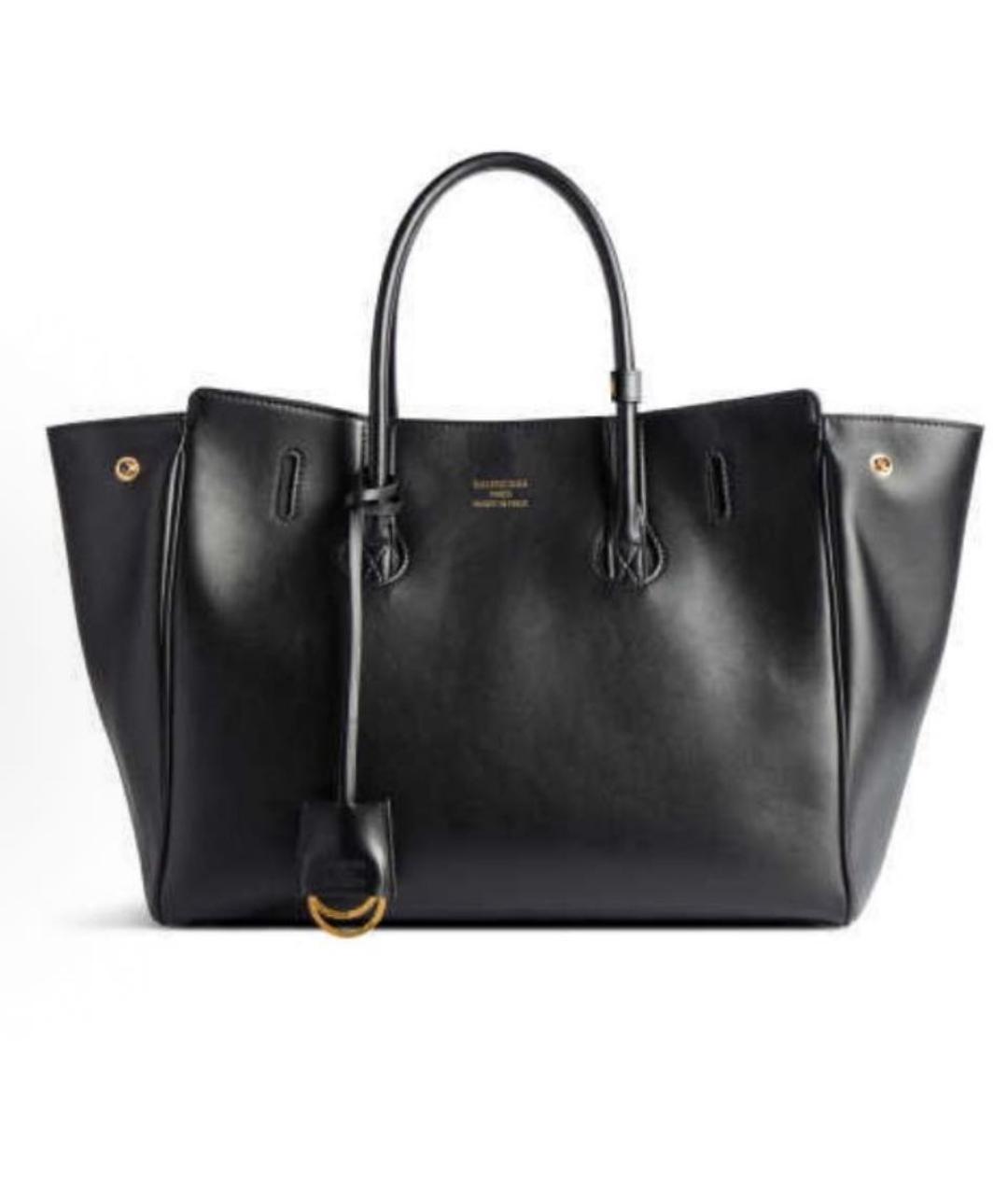 BALENCIAGA Черная кожаная сумка тоут, фото 5