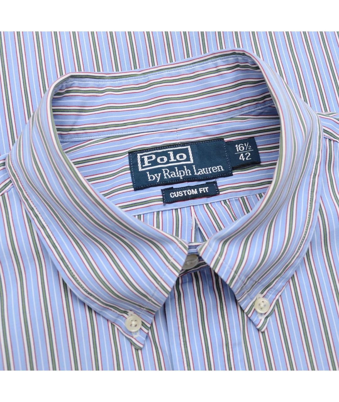POLO RALPH LAUREN Голубая хлопковая классическая рубашка, фото 4