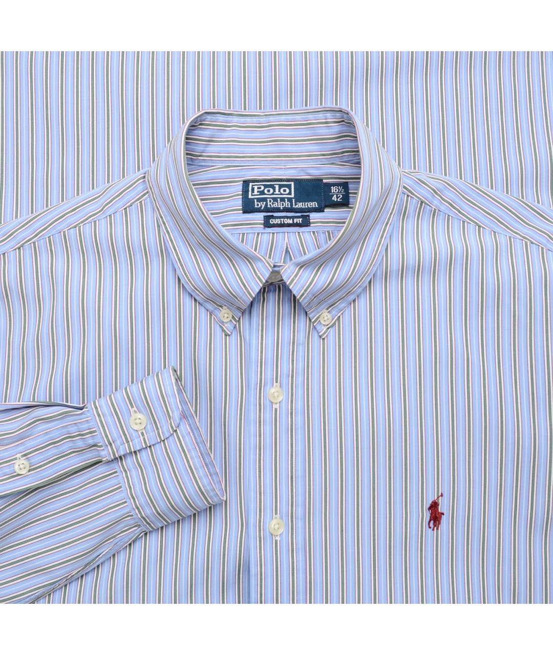 POLO RALPH LAUREN Голубая хлопковая классическая рубашка, фото 3