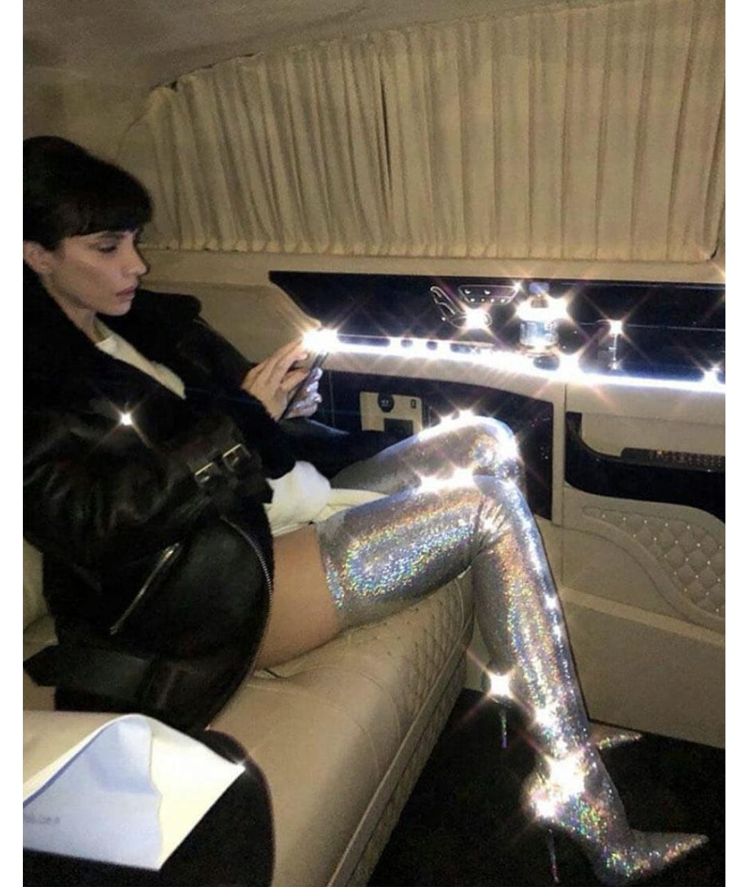 BALENCIAGA Серебряные ботфорты, фото 3