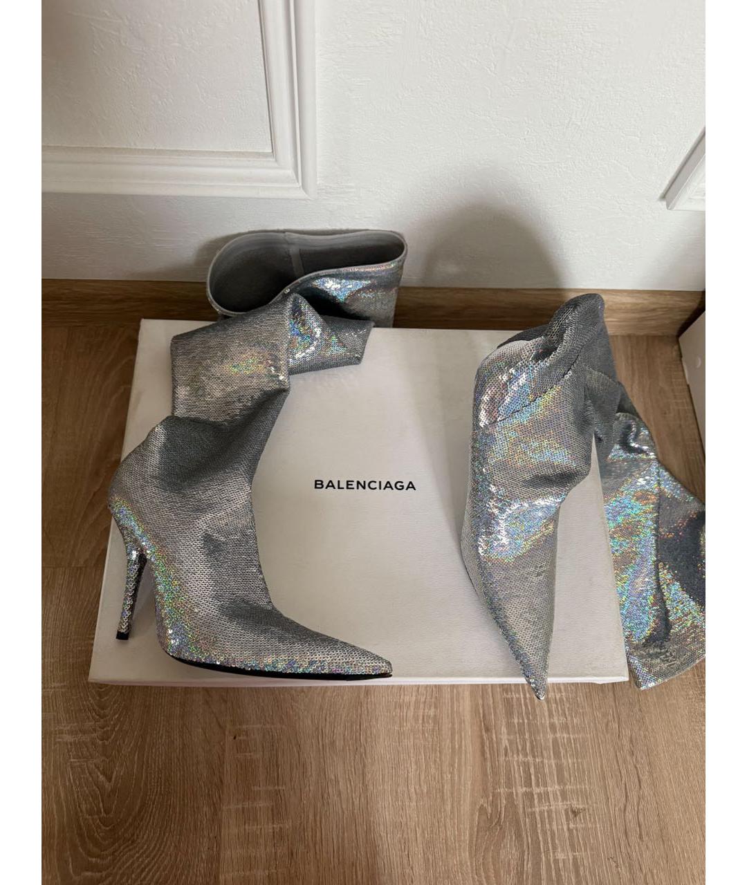 BALENCIAGA Серебряные ботфорты, фото 6