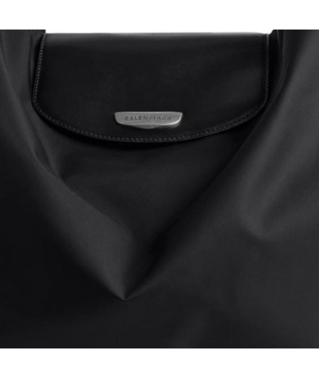 BALENCIAGA Черная тканевая сумка тоут, фото 4