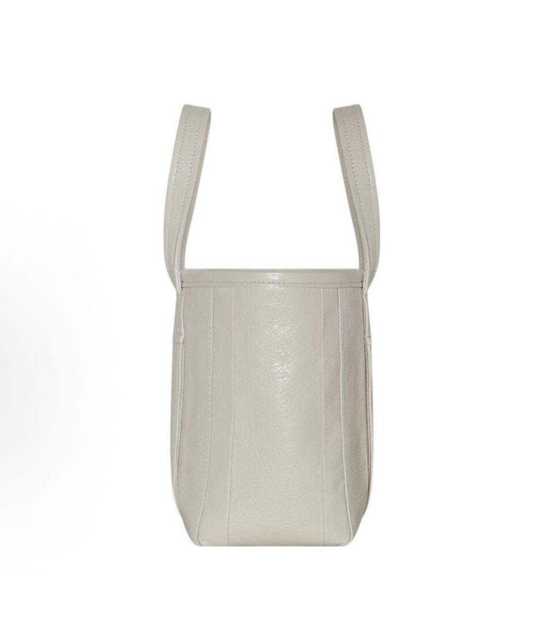 BALENCIAGA Бежевая кожаная сумка тоут, фото 3