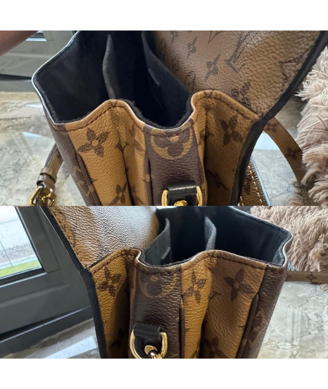LOUIS VUITTON Коричневая кожаная сумка через плечо, фото 7