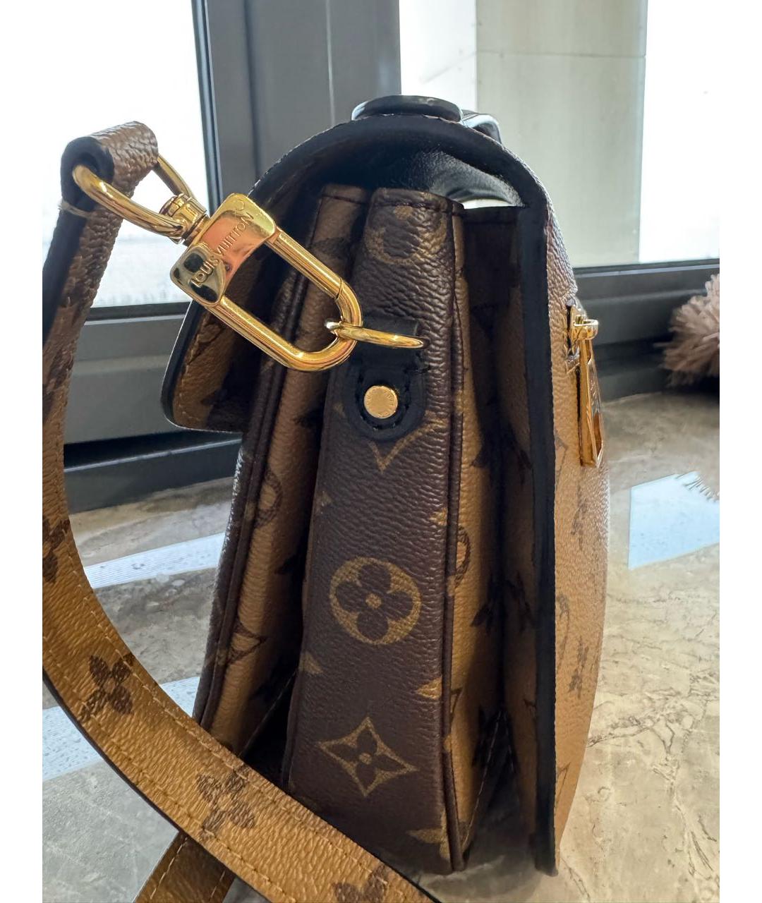 LOUIS VUITTON Коричневая кожаная сумка через плечо, фото 2