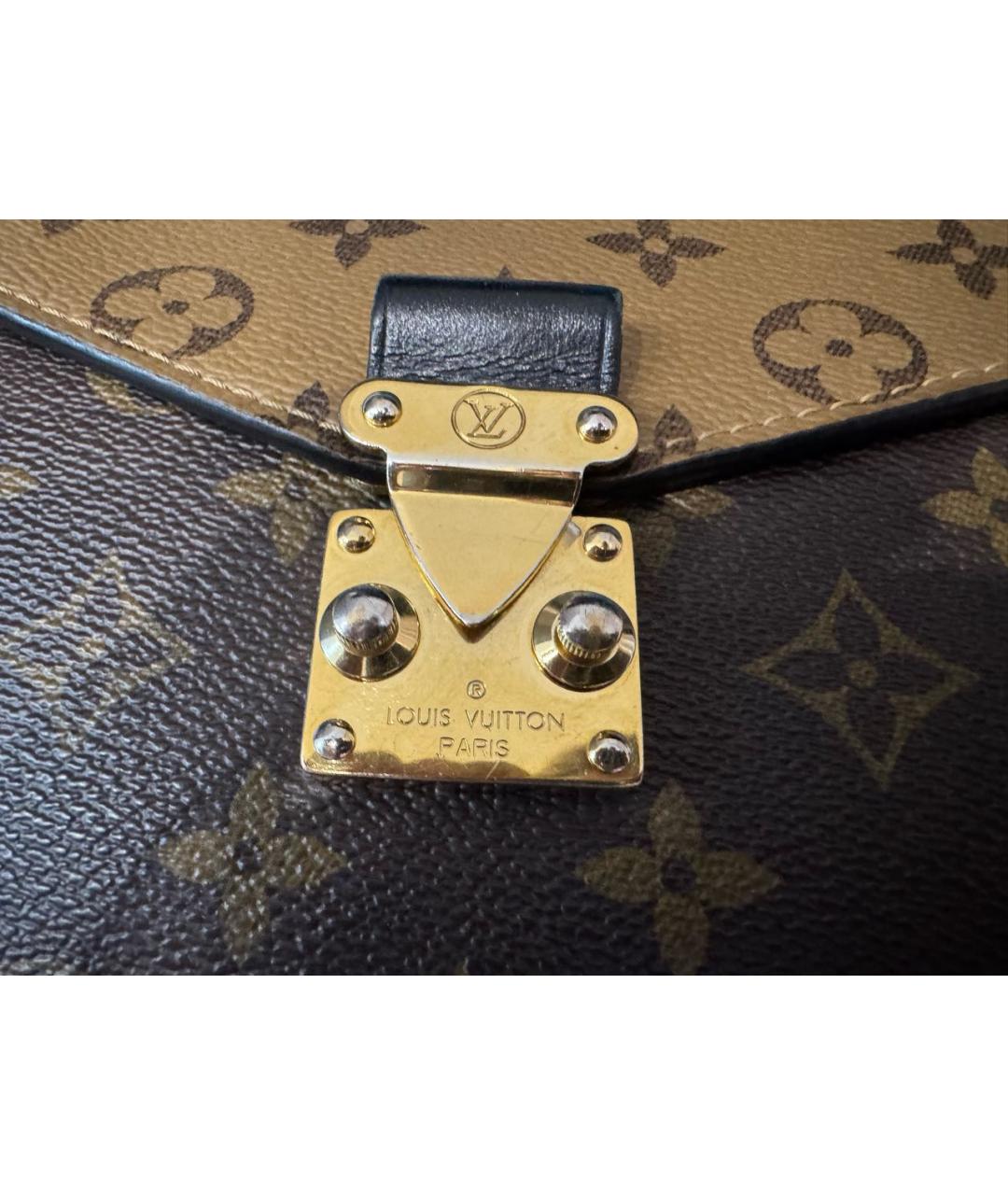 LOUIS VUITTON Коричневая кожаная сумка через плечо, фото 6