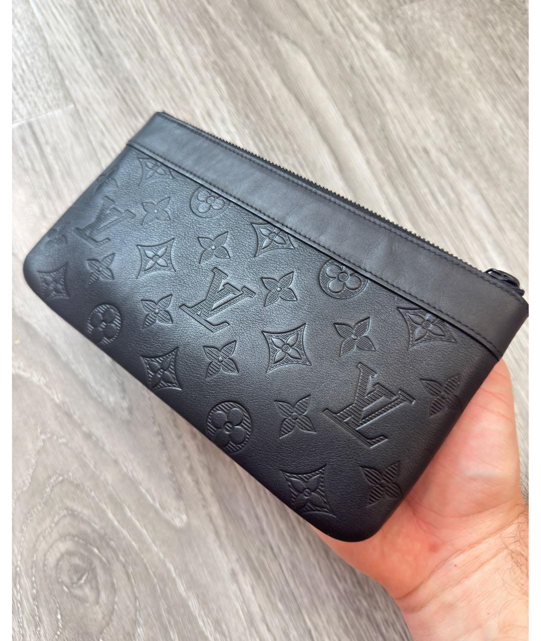 LOUIS VUITTON Черный кожаный кошелек, фото 5