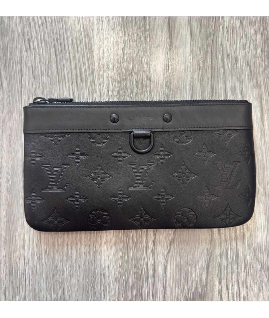 LOUIS VUITTON Черный кожаный кошелек, фото 2