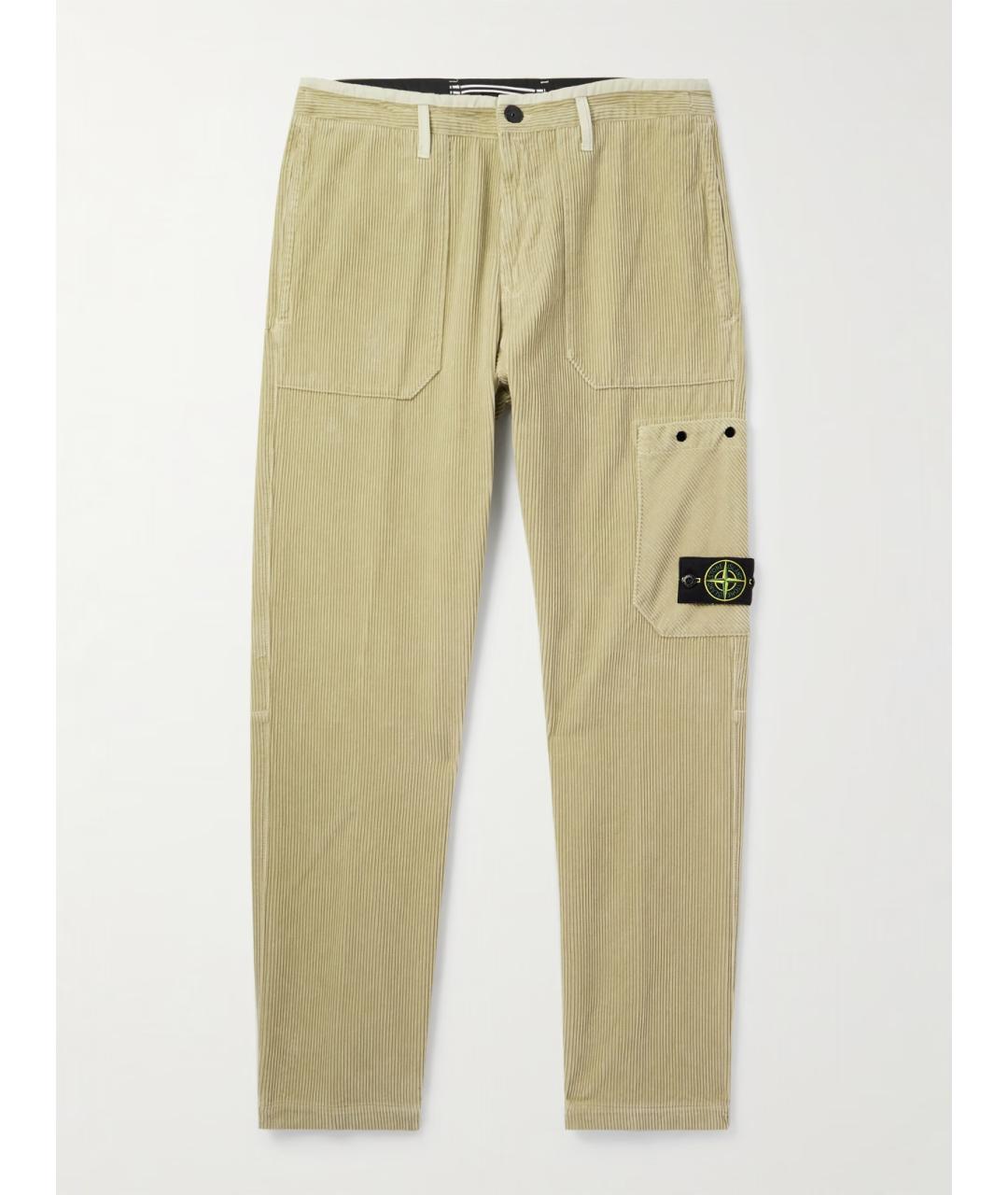 STONE ISLAND Бежевые хлопковые повседневные брюки, фото 10