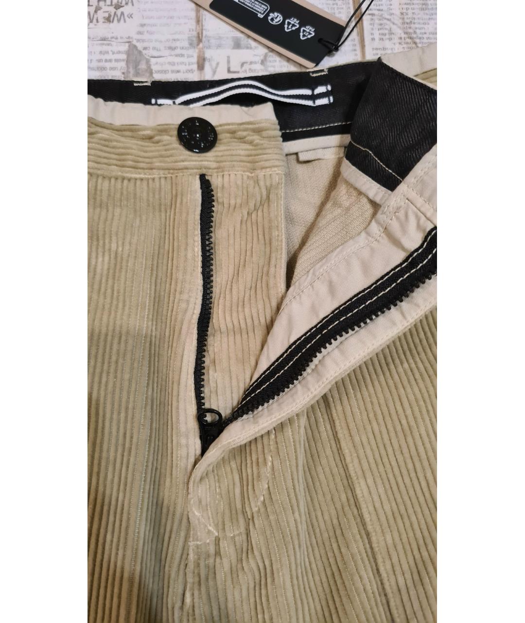 STONE ISLAND Бежевые хлопковые повседневные брюки, фото 6