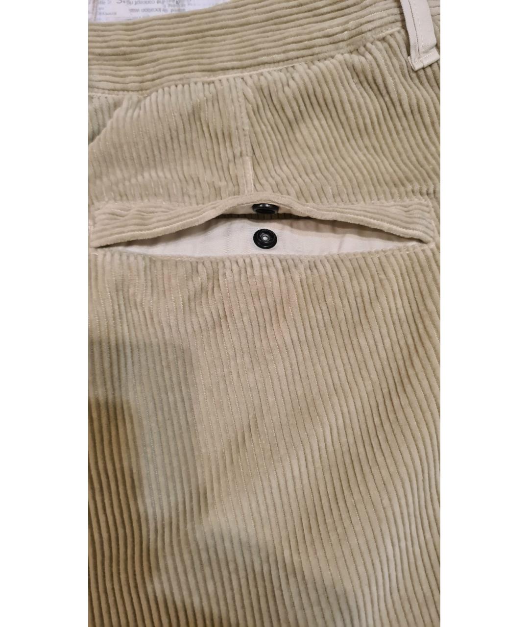 STONE ISLAND Бежевые хлопковые повседневные брюки, фото 8