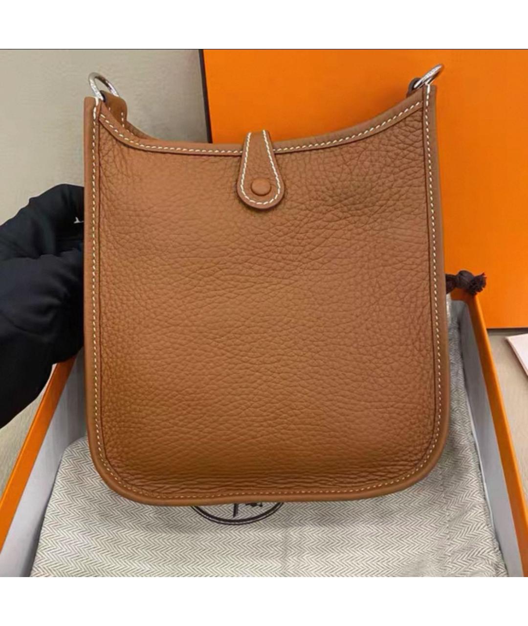 HERMES Коричневая кожаная сумка через плечо, фото 3