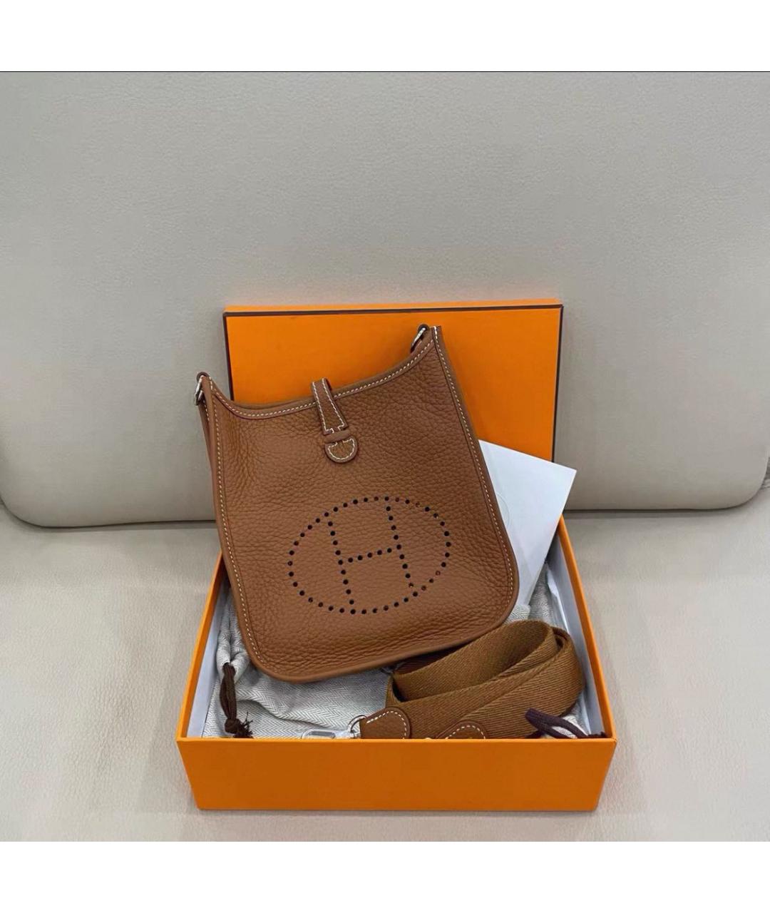HERMES Коричневая кожаная сумка через плечо, фото 2