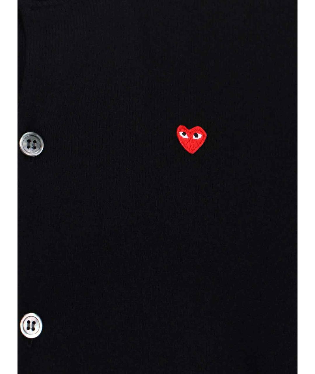 COMME DES GARÇONS PLAY Черный шерстяной кардиган, фото 3