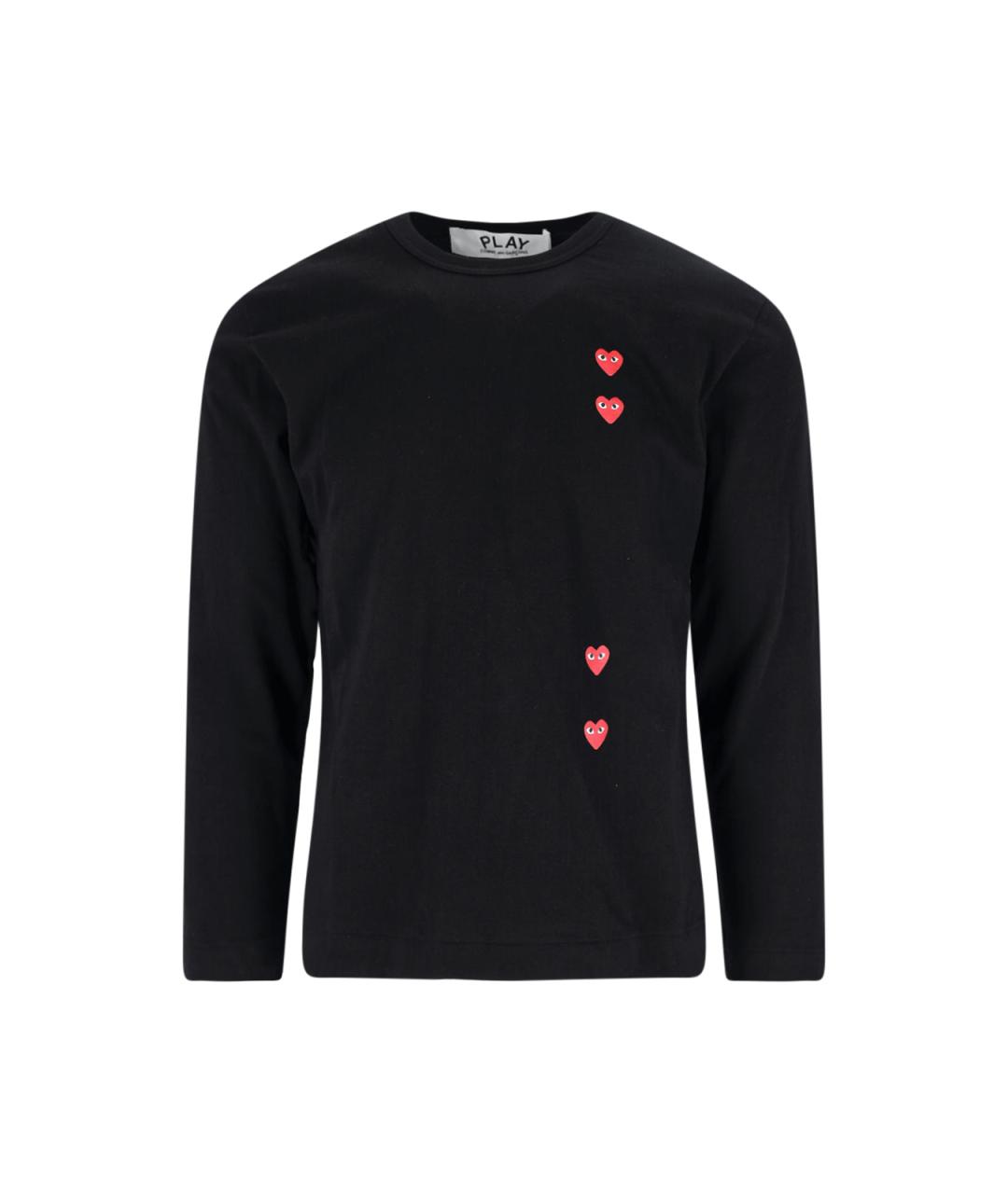 COMME DES GARÇONS PLAY Черная хлопковая футболка, фото 1