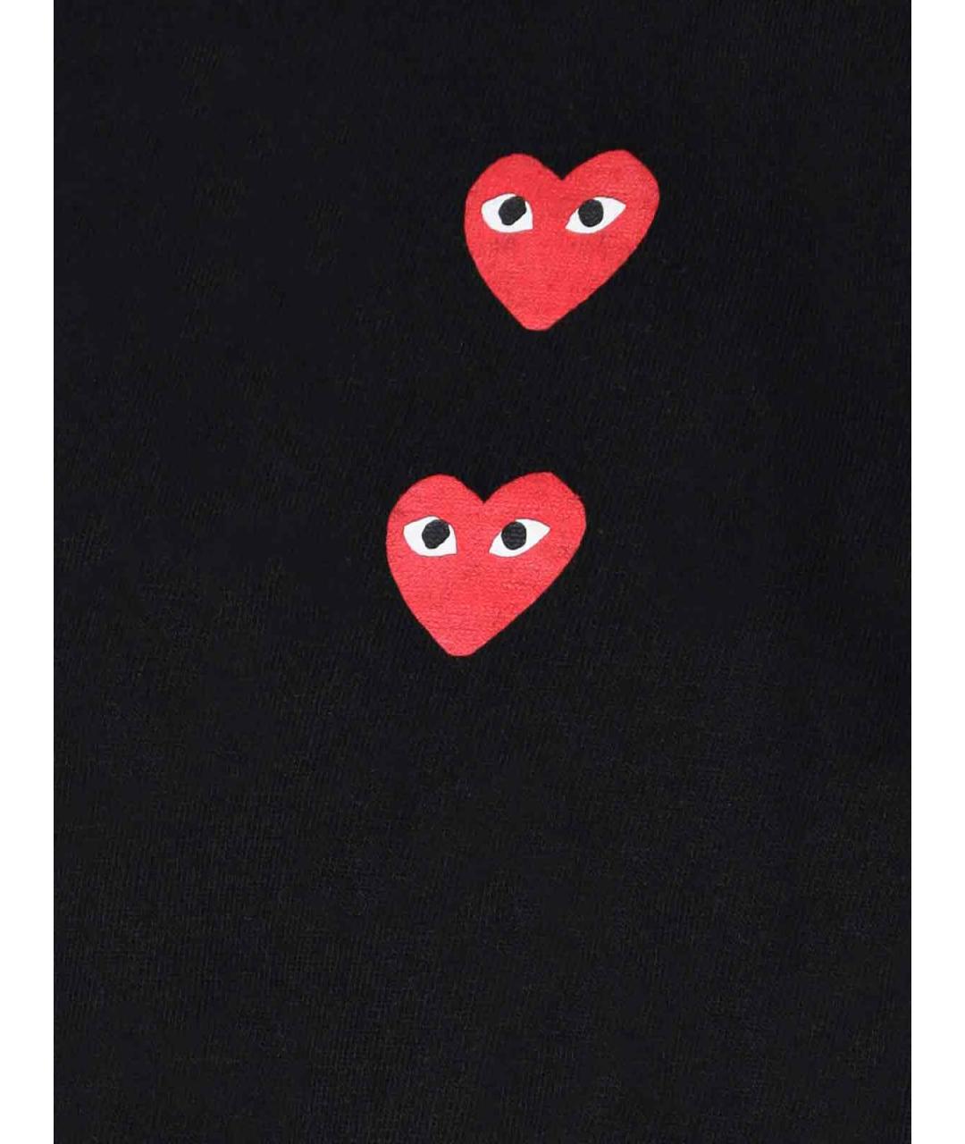 COMME DES GARÇONS PLAY Черная хлопковая футболка, фото 3