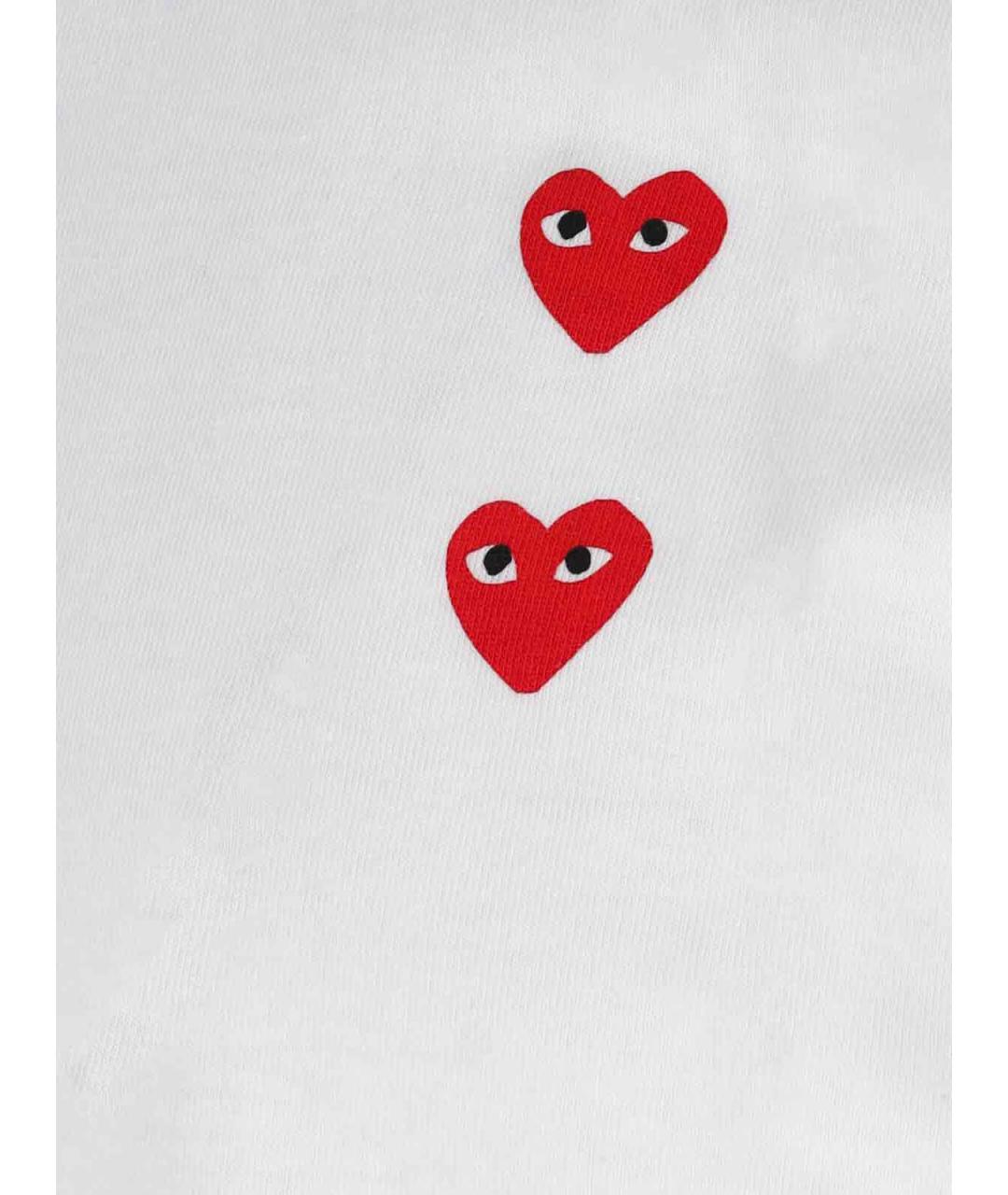 COMME DES GARÇONS PLAY Белая хлопковая футболка, фото 3