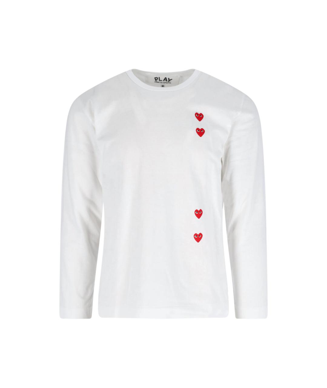 COMME DES GARÇONS PLAY Белая хлопковая футболка, фото 1