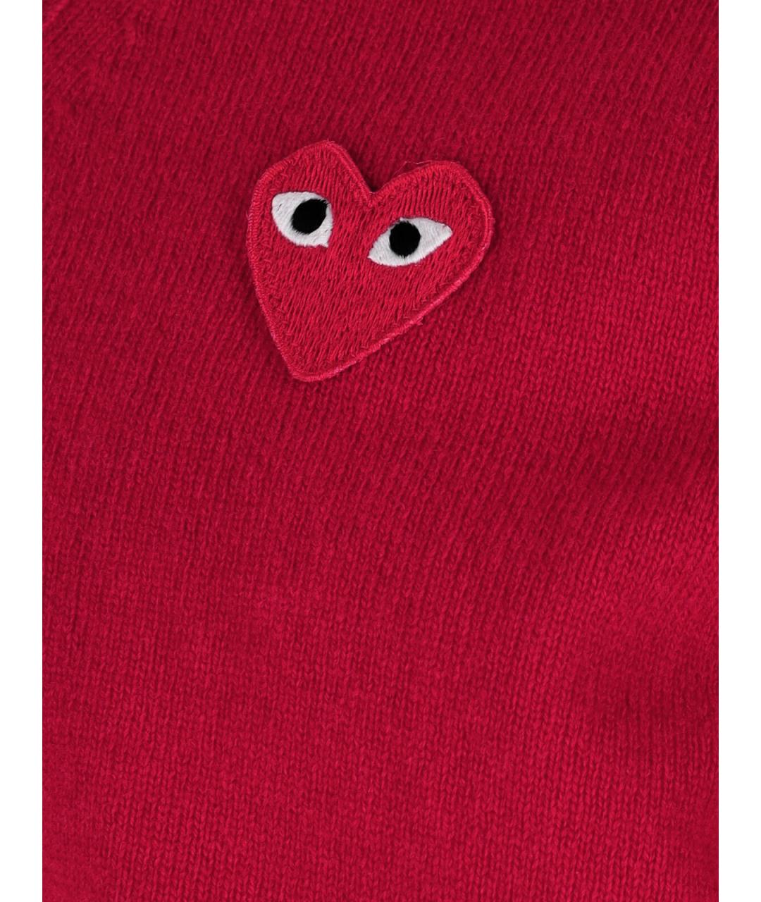 COMME DES GARÇONS PLAY Красный шерстяной кардиган, фото 3