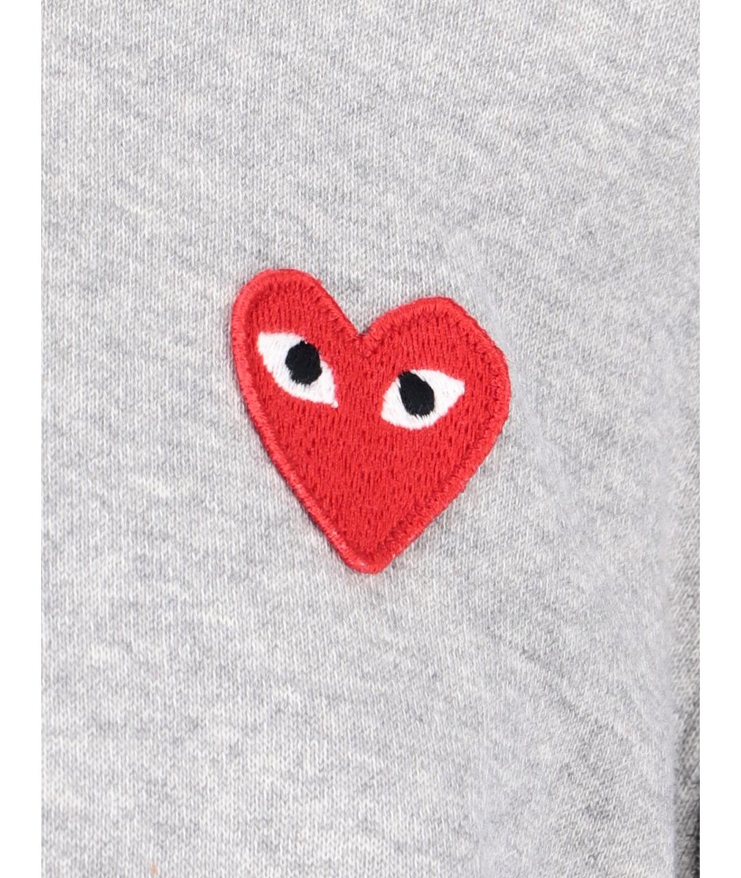 COMME DES GARÇONS PLAY Серый хлопковый джемпер / свитер, фото 3