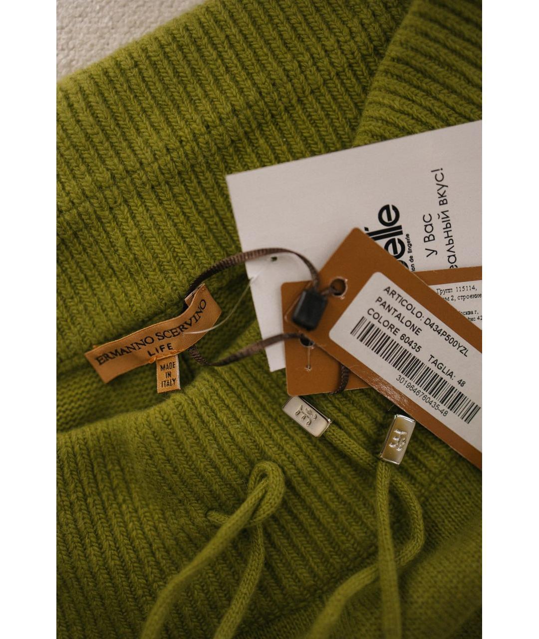 ERMANNO SCERVINO Зеленые вискозные прямые брюки, фото 4