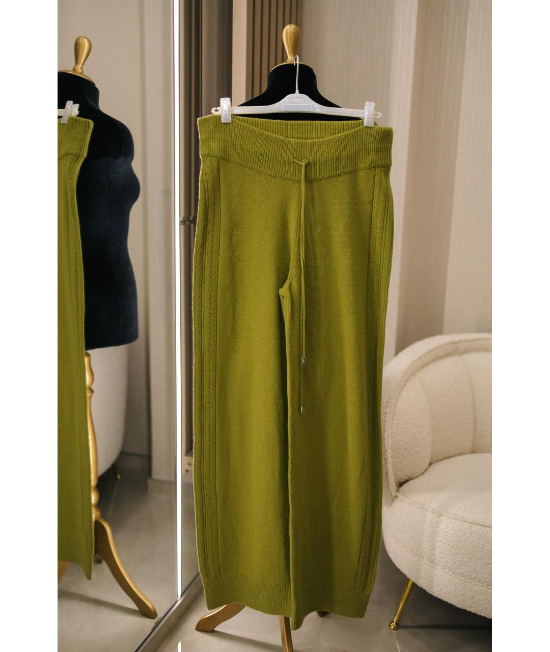 ERMANNO SCERVINO Зеленые вискозные прямые брюки, фото 3