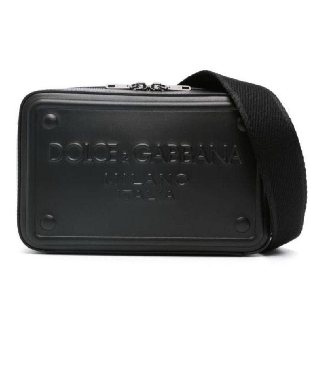 DOLCE&GABBANA Черная кожаная сумка на плечо, фото 1