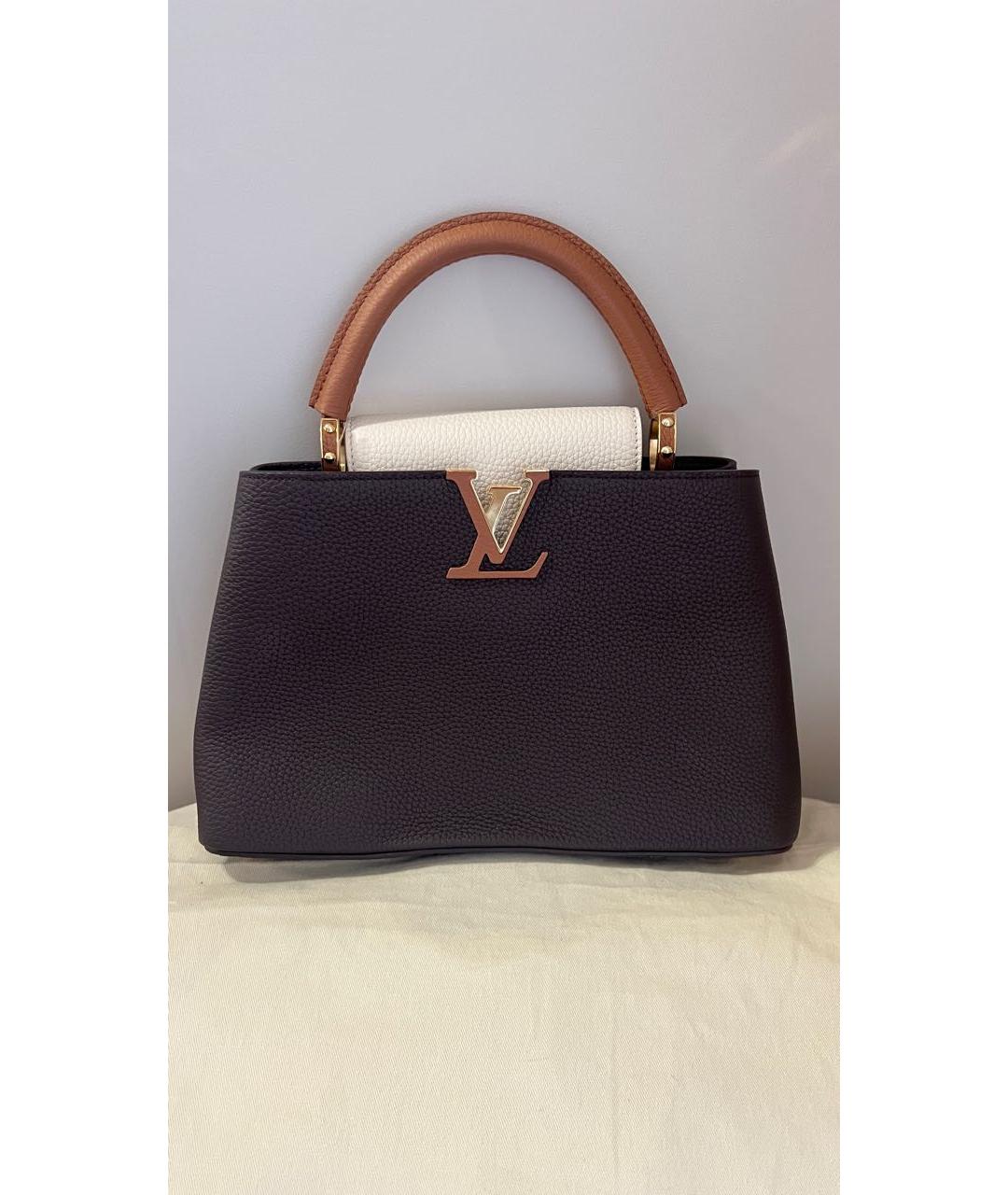 LOUIS VUITTON Коричневая кожаная сумка с короткими ручками, фото 8