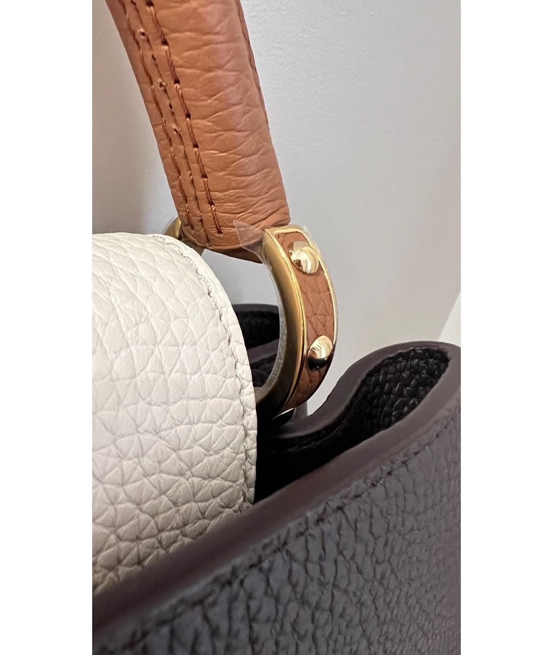 LOUIS VUITTON Коричневая кожаная сумка с короткими ручками, фото 6