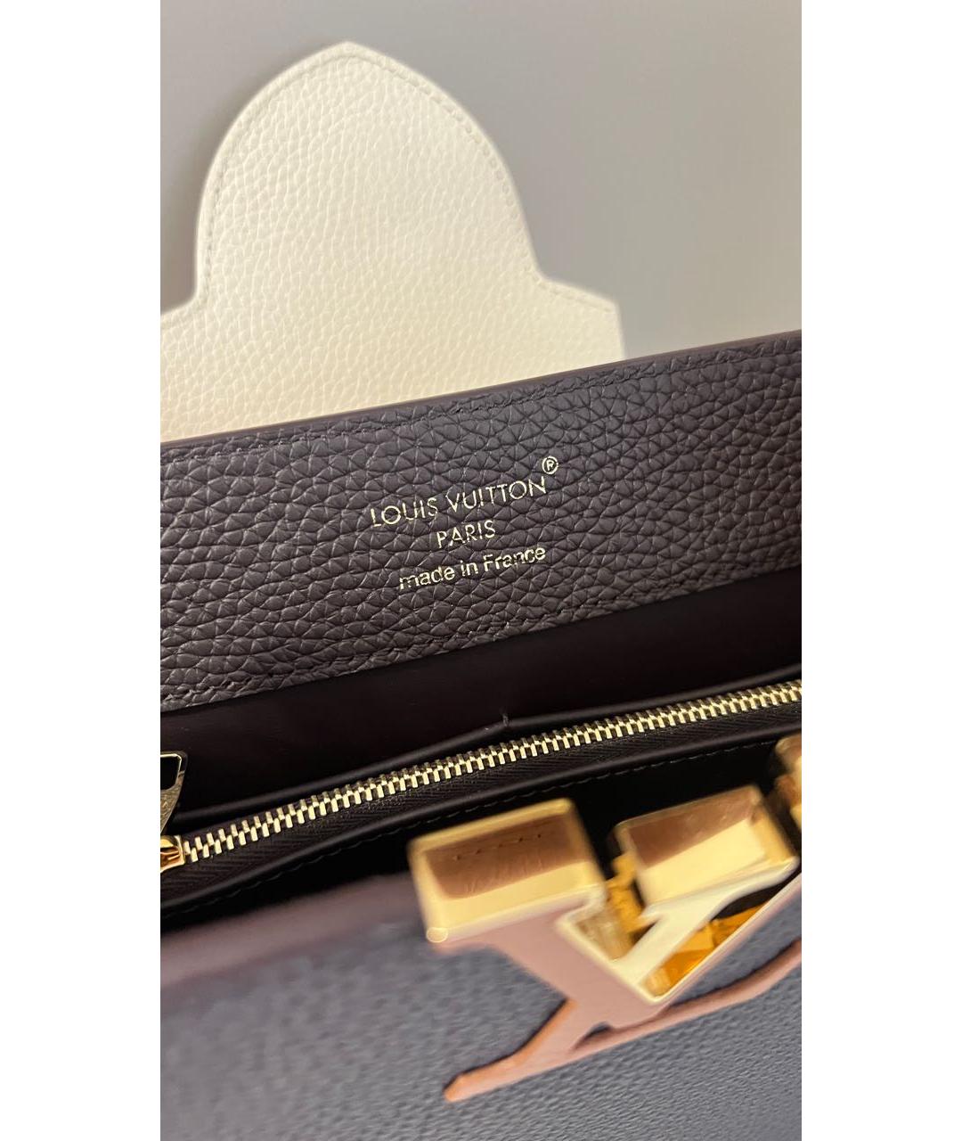 LOUIS VUITTON Коричневая кожаная сумка с короткими ручками, фото 5