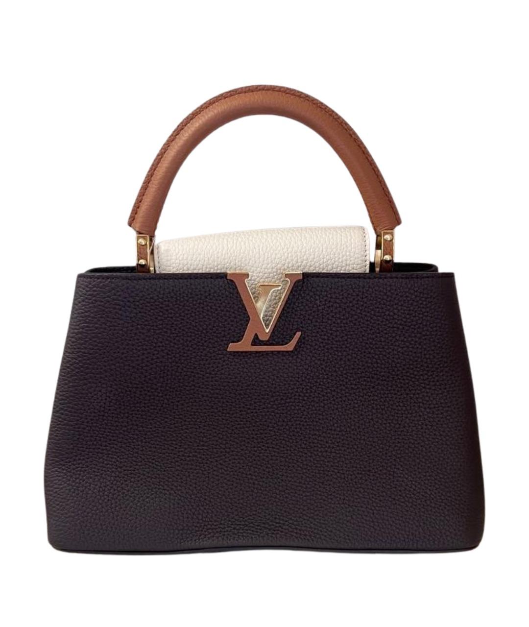 LOUIS VUITTON Коричневая кожаная сумка с короткими ручками, фото 1