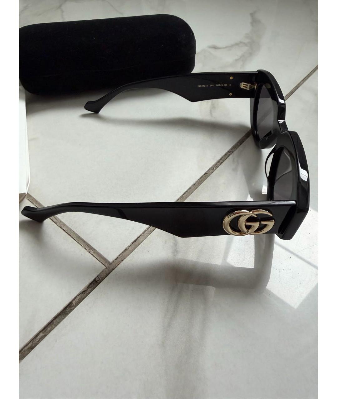 GUCCI Черные пластиковые солнцезащитные очки, фото 2