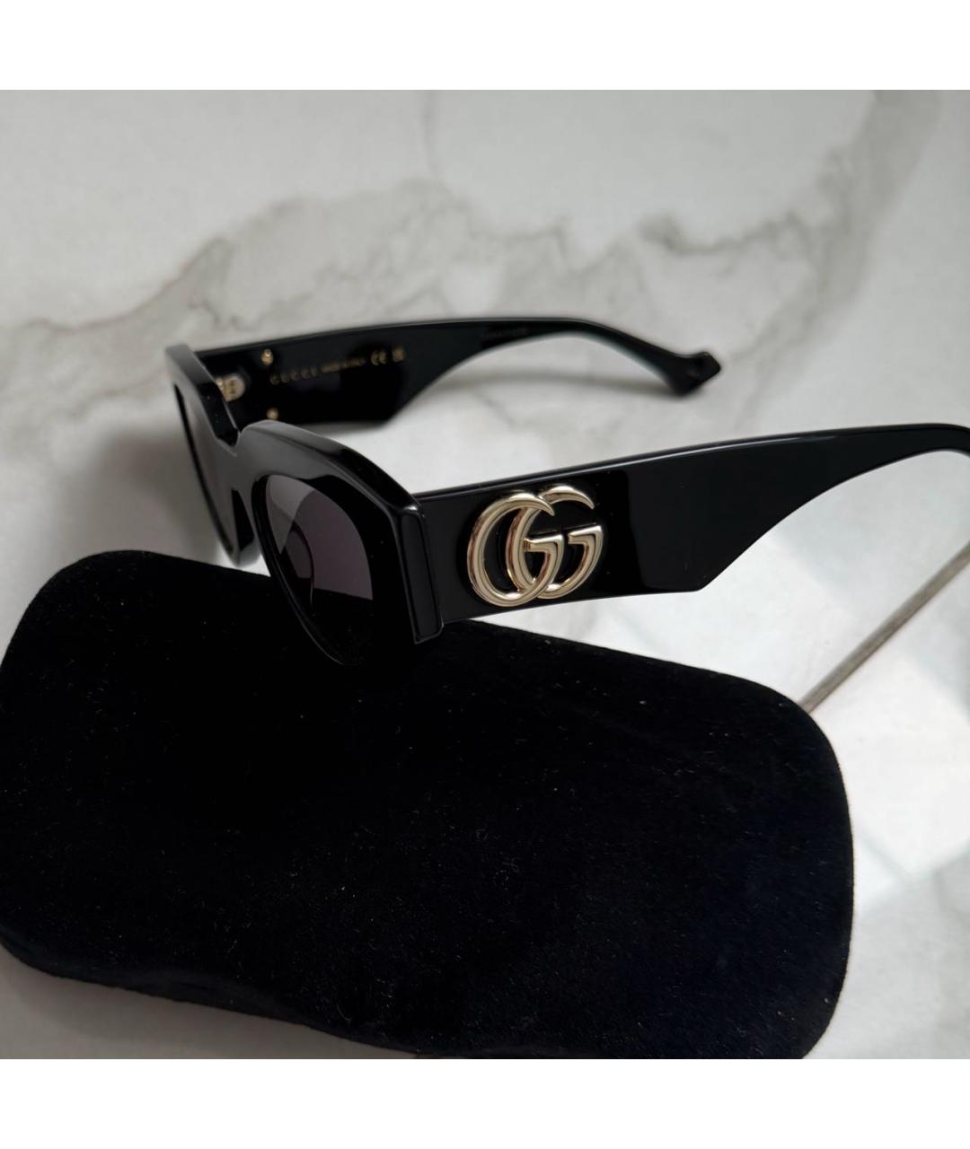 GUCCI Черные пластиковые солнцезащитные очки, фото 3