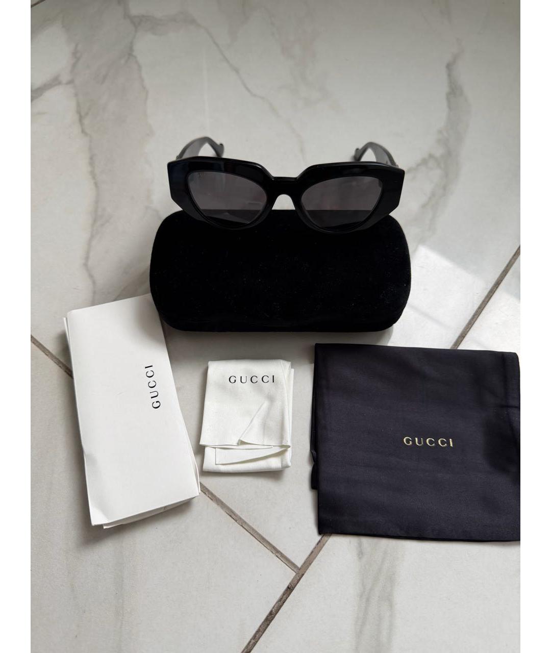 GUCCI Черные пластиковые солнцезащитные очки, фото 4