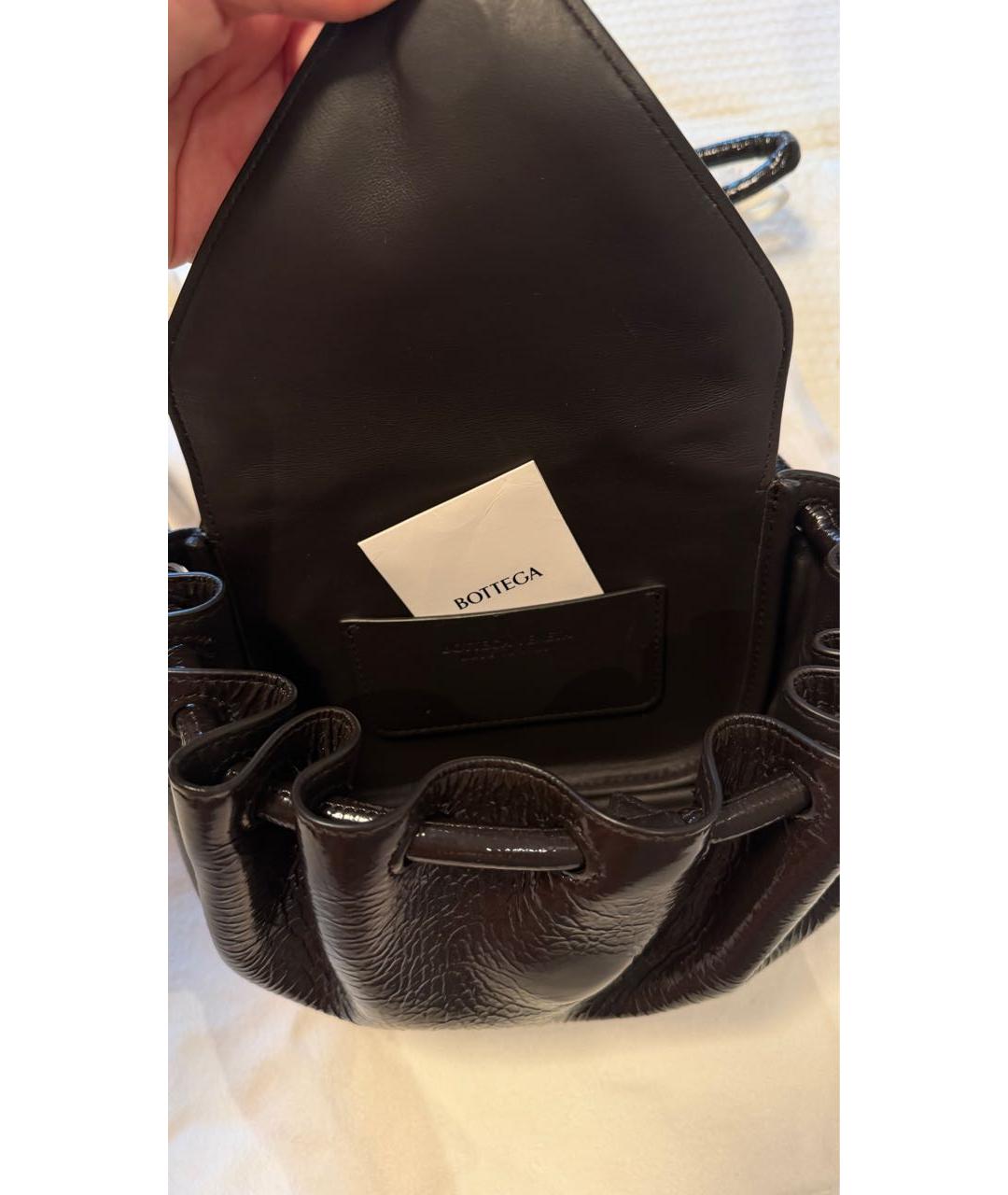 BOTTEGA VENETA Коричневая сумка через плечо из лакированной кожи, фото 4