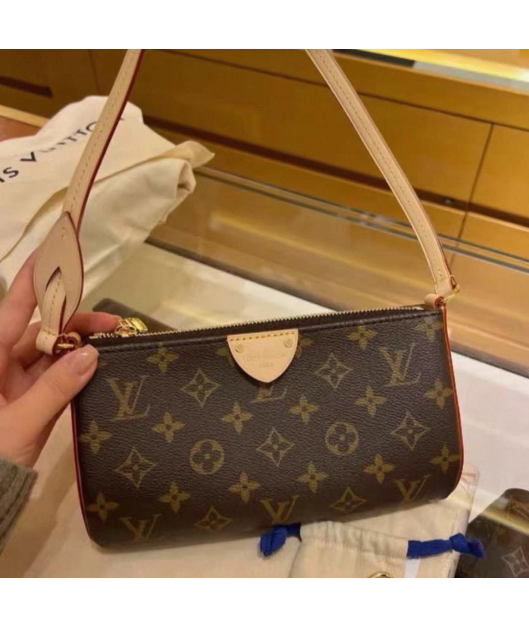 LOUIS VUITTON Коричневая кожаная сумка через плечо, фото 2