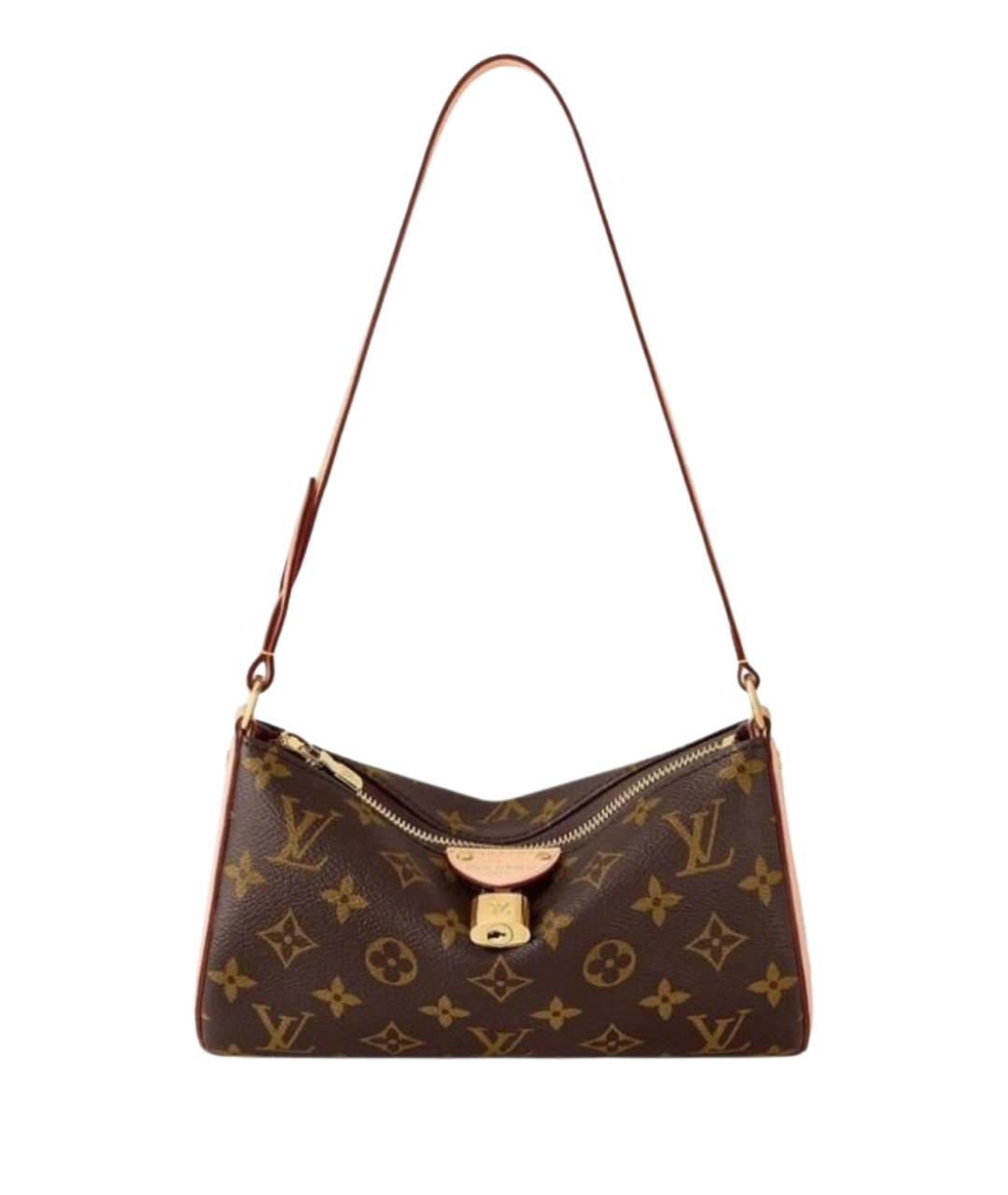 LOUIS VUITTON Коричневая кожаная сумка через плечо, фото 1