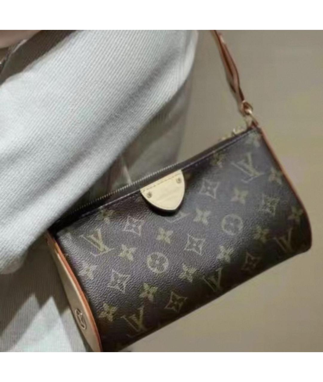 LOUIS VUITTON Коричневая кожаная сумка через плечо, фото 5