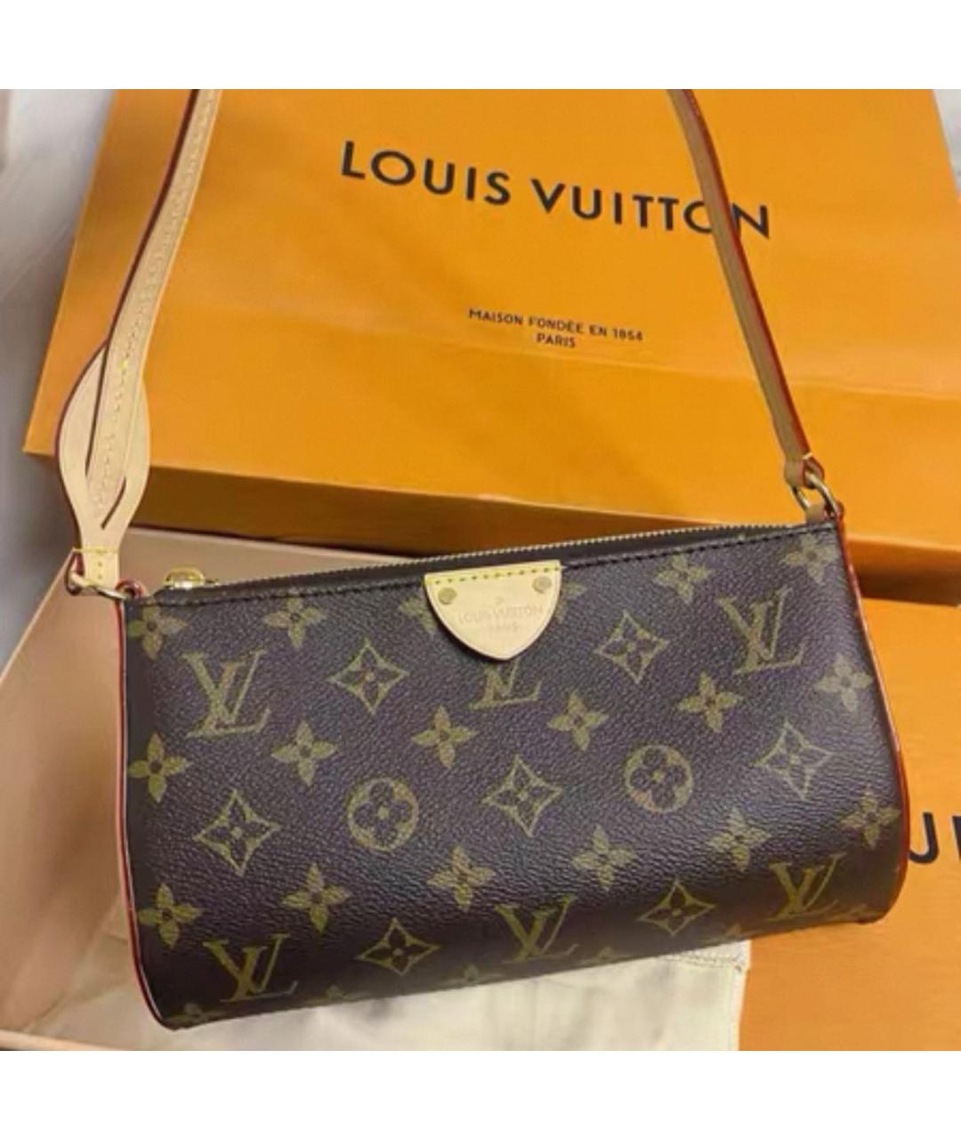 LOUIS VUITTON Коричневая кожаная сумка через плечо, фото 4