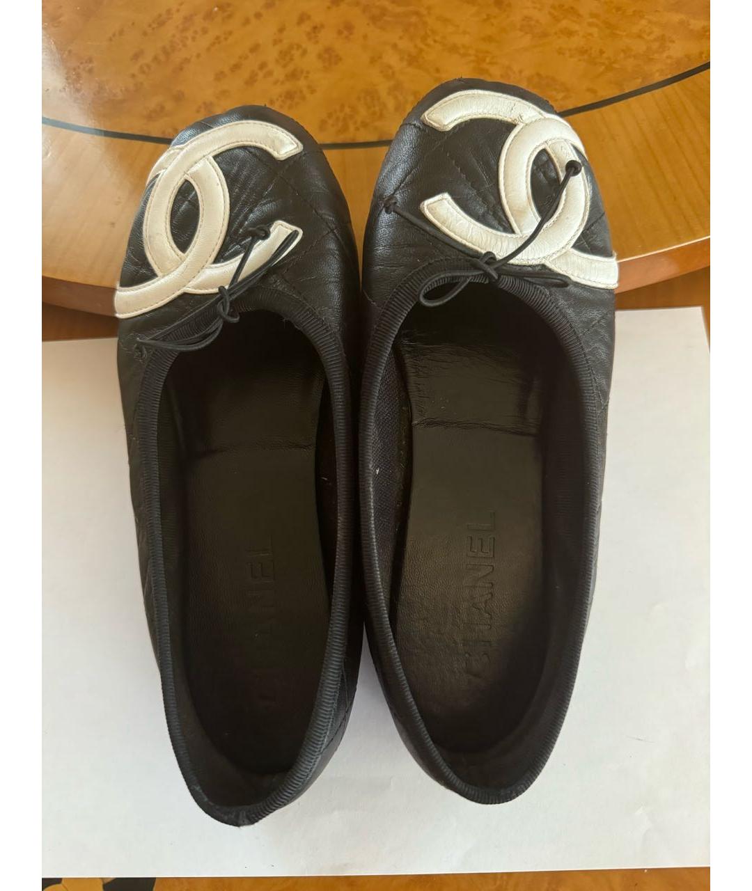 CHANEL Черные кожаные балетки, фото 2